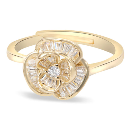 Gold Plated Sterling Floral Ring