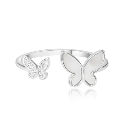 'Flutter Bliss' Silver Ring