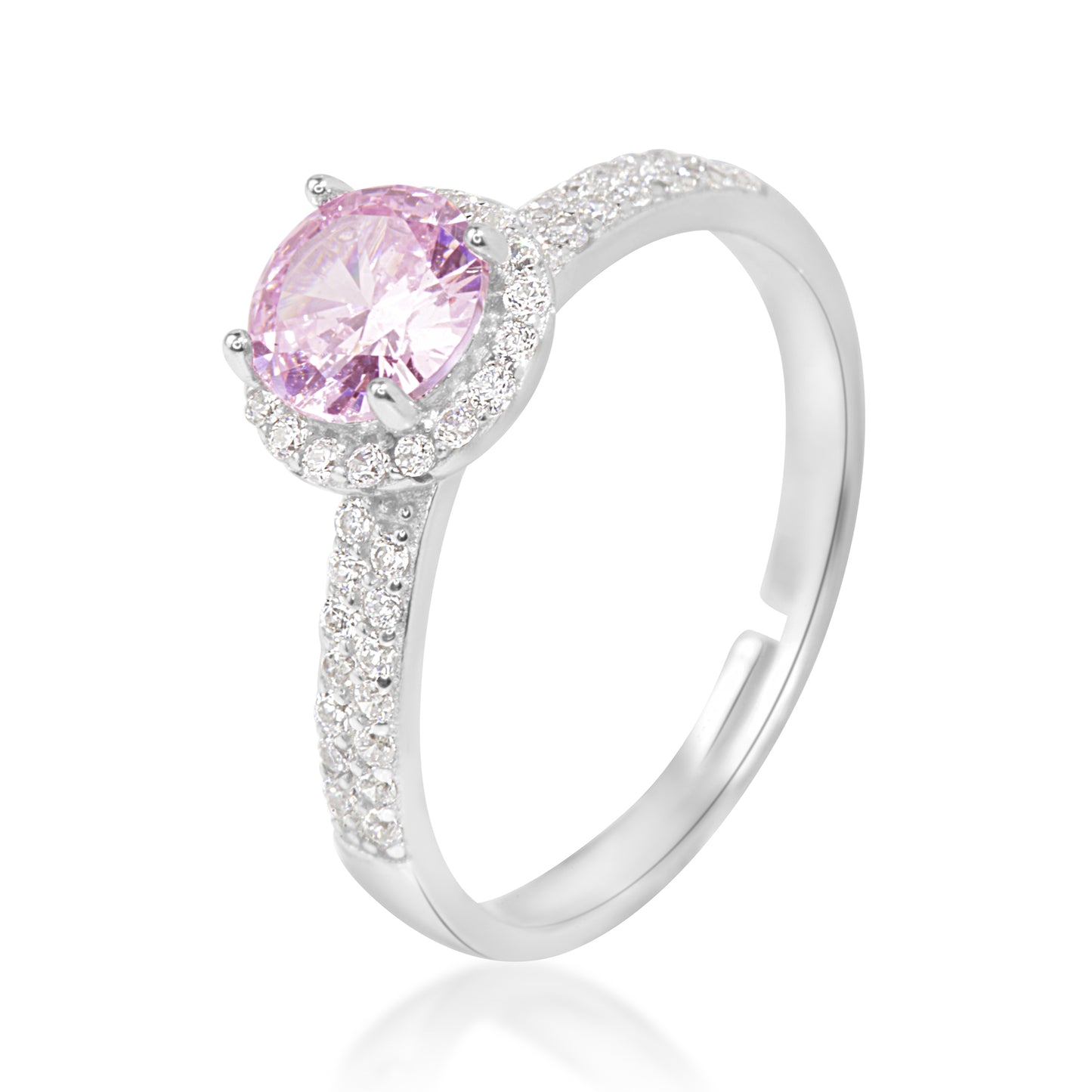 'Frosted Pink' Silver Ring
