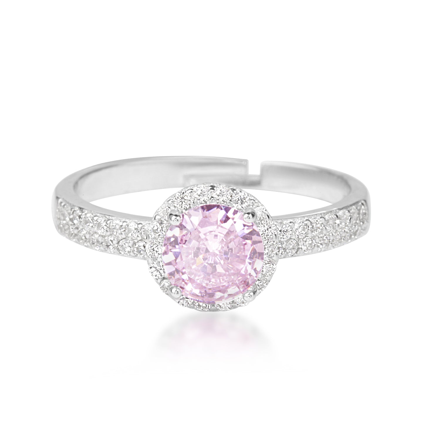 'Frosted Pink' Silver Ring