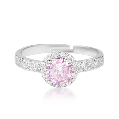 'Frosted Pink' Silver Ring