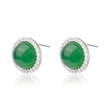 'Emerald Isle' Silver Studs