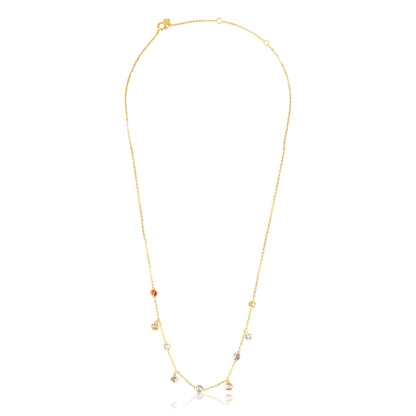 'Multi Gemstones' Gold Plated Necklace