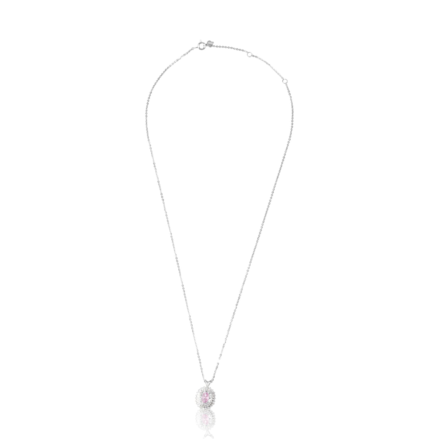 'Natural Topaz Pink Gemstone' Silver Pendant