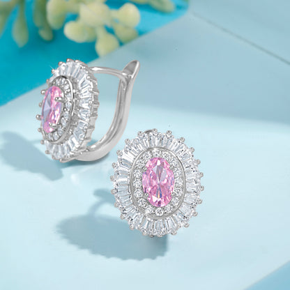 'Pink Opulence' Silver Earrings
