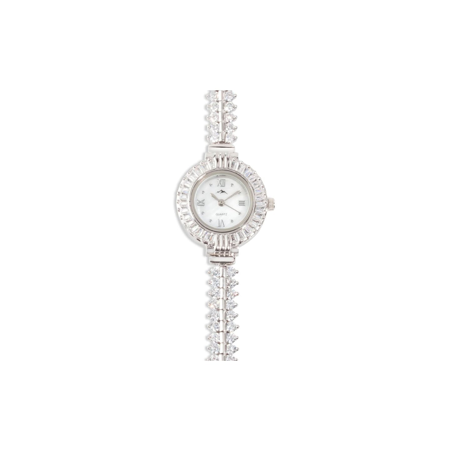 'Zircon Shine Rounded' Silver Bracelet Watch