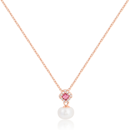 'Ruby & Pearl' Rose Gold Pendant