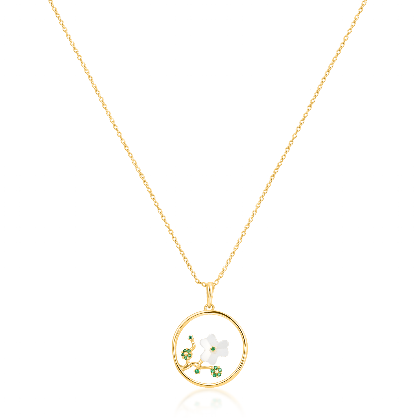 Gold Plated Ivory Garden Pendant