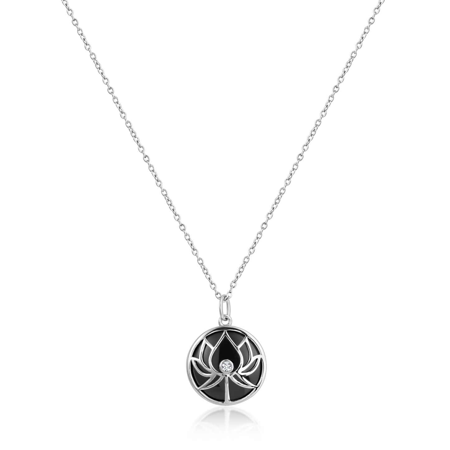 'Sacred Lotus' Silver Pendant