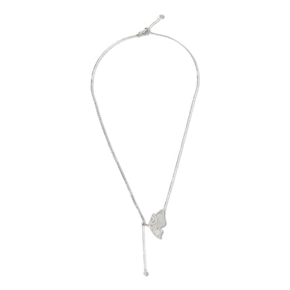 'Beautiful White Butterfly MOP' Silver Pendant