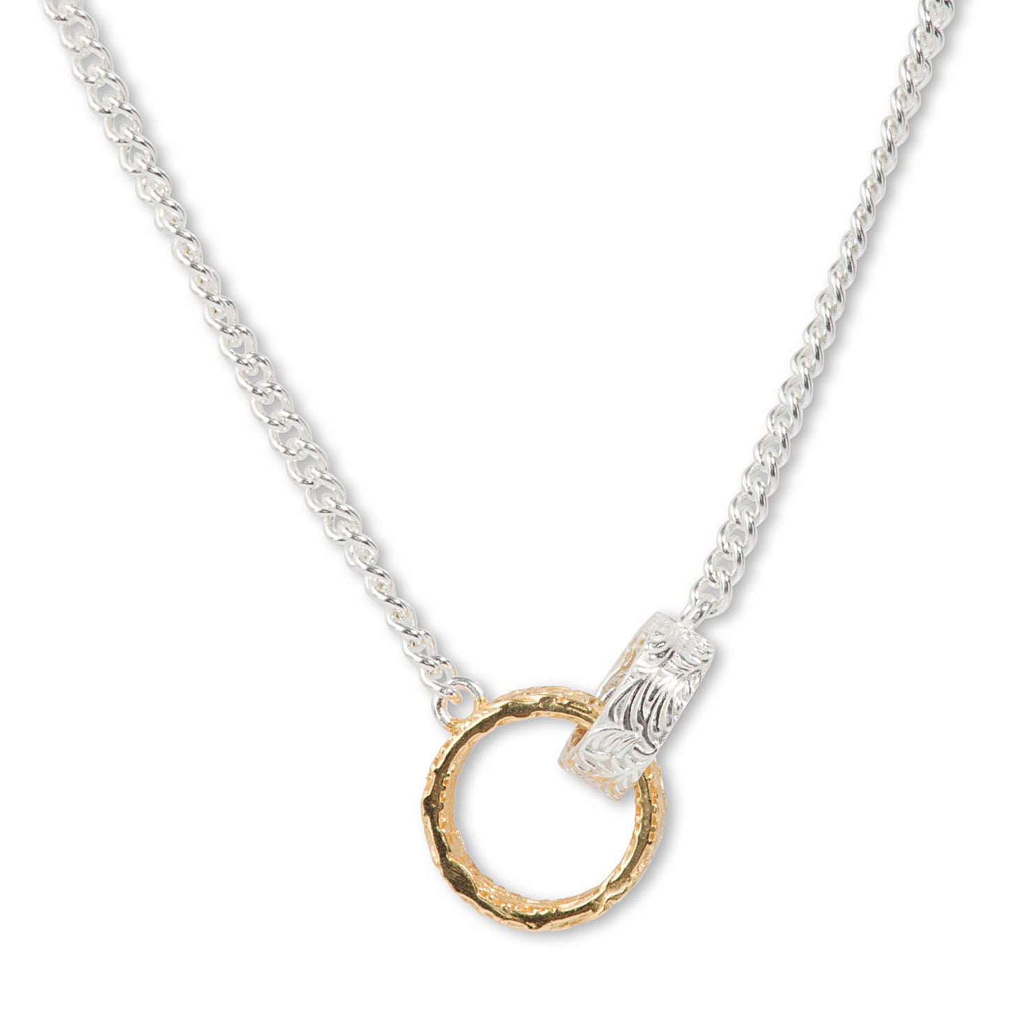 'Tangled Rings' Silver & Gold Pendant