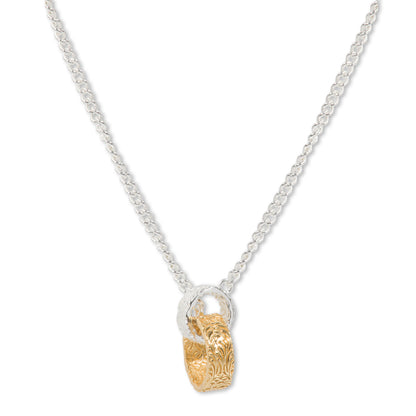 'Tangled Rings' Silver & Gold Pendant