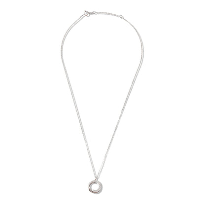 Silver Cubic Zirconia Crescent Moon Pendant