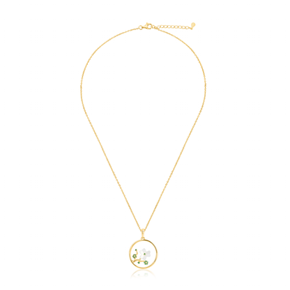 Gold Plated Ivory Garden Pendant