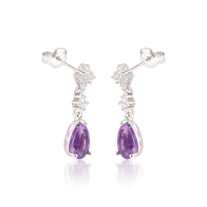 Silver Beautiful Water Drop Gem Earrings