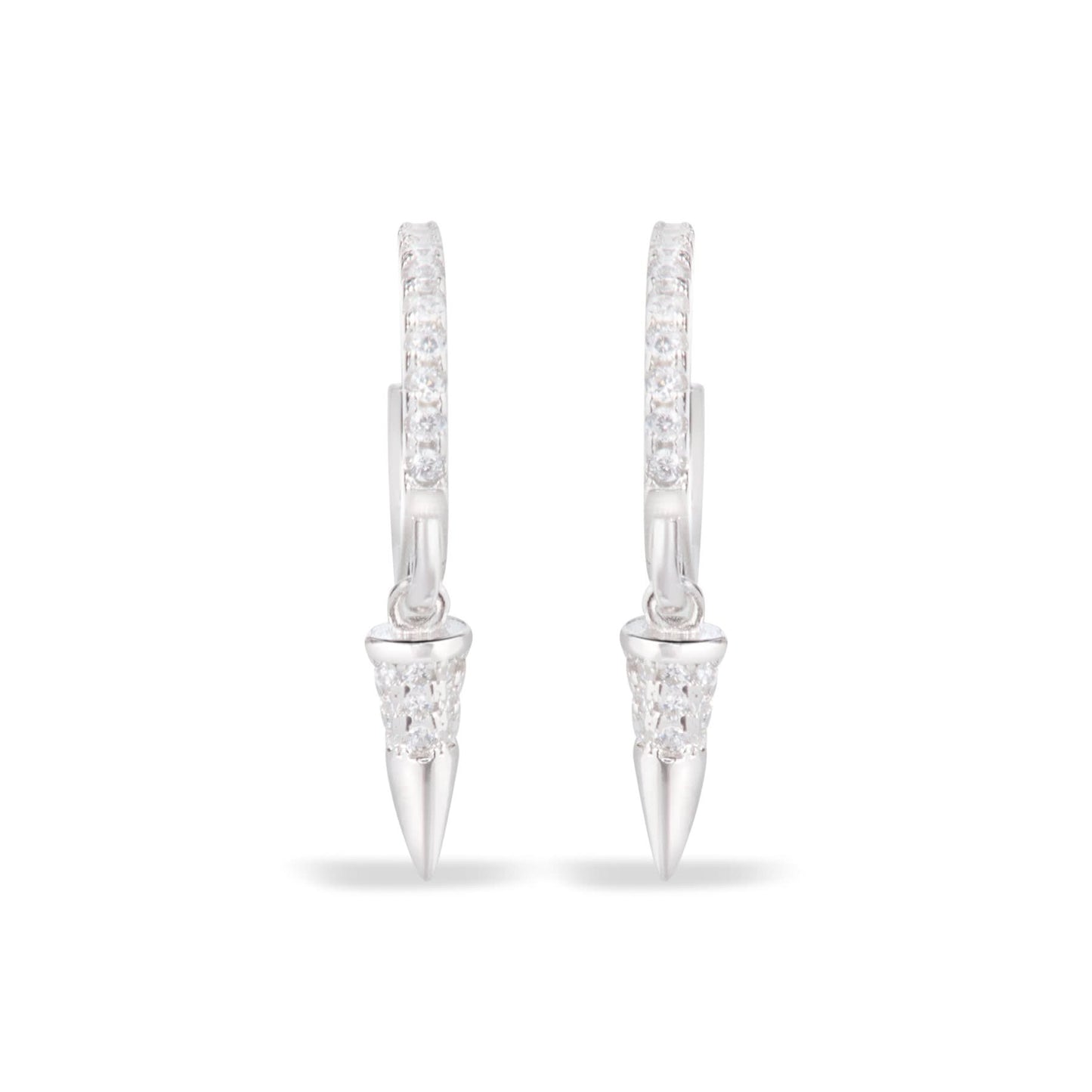 Silver Glamour Silver Hoops Earrings