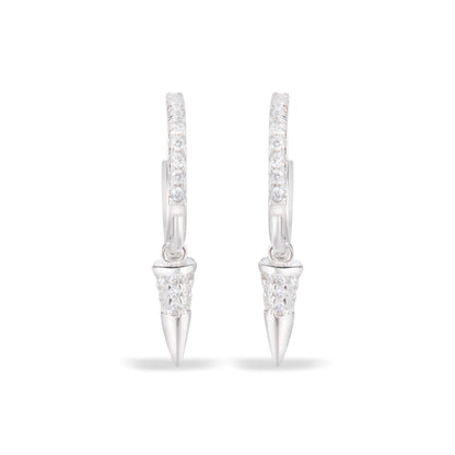 Silver Glamour Silver Hoops Earrings
