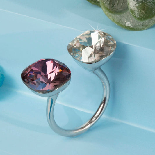 Silver Scarlet Ice Ring
