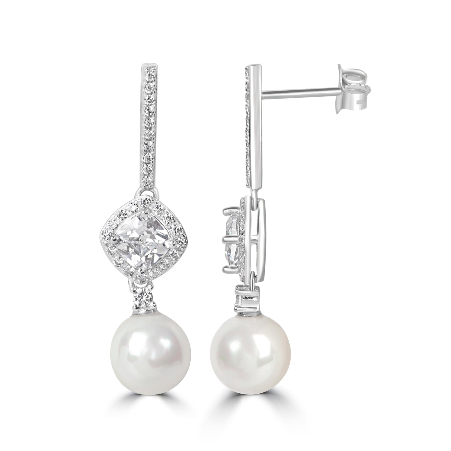 'Royal Pearl' Silver Danglers