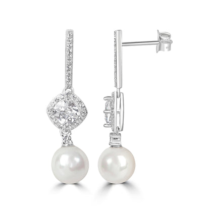 'Royal Pearl' Silver Danglers