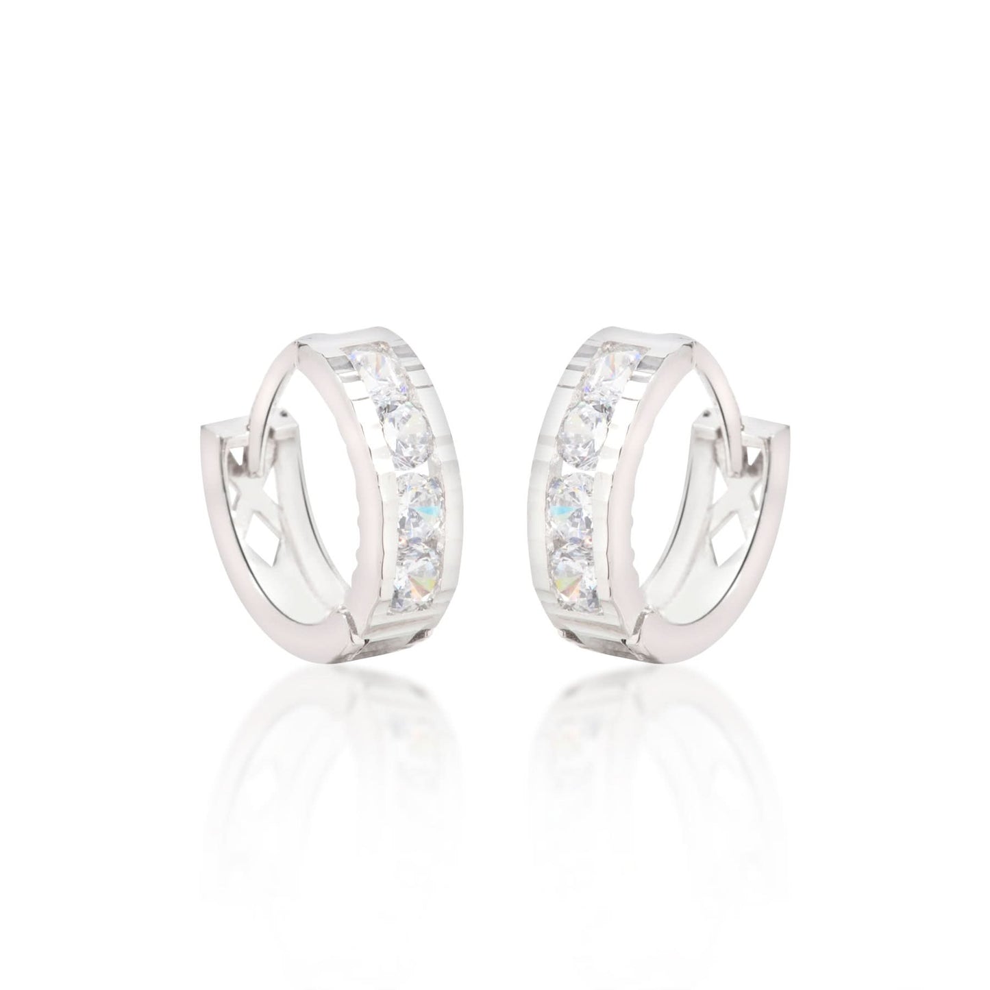 Silver Cubic Zirconia Crystal Earrings