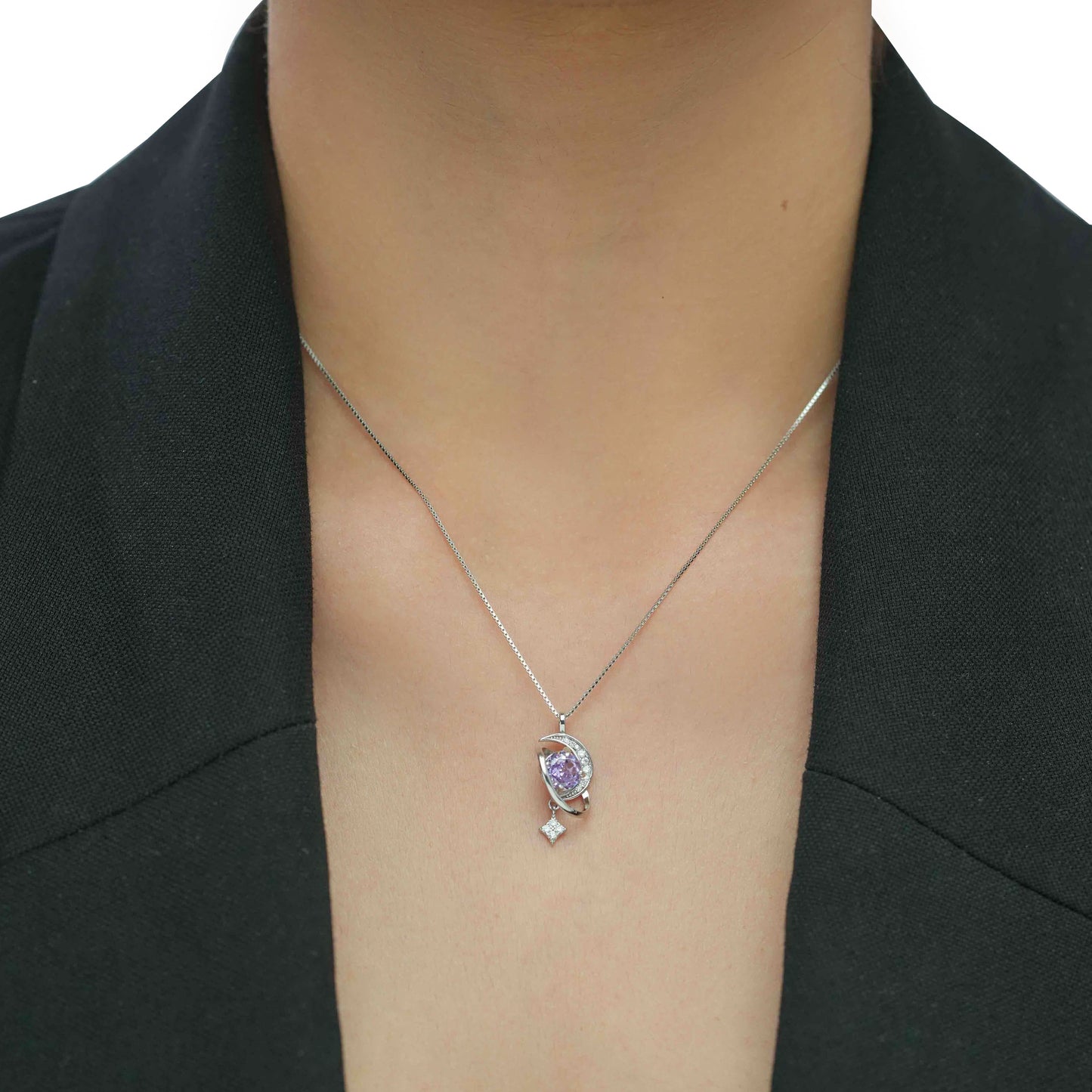 Silver Celestial amethyst Pendant