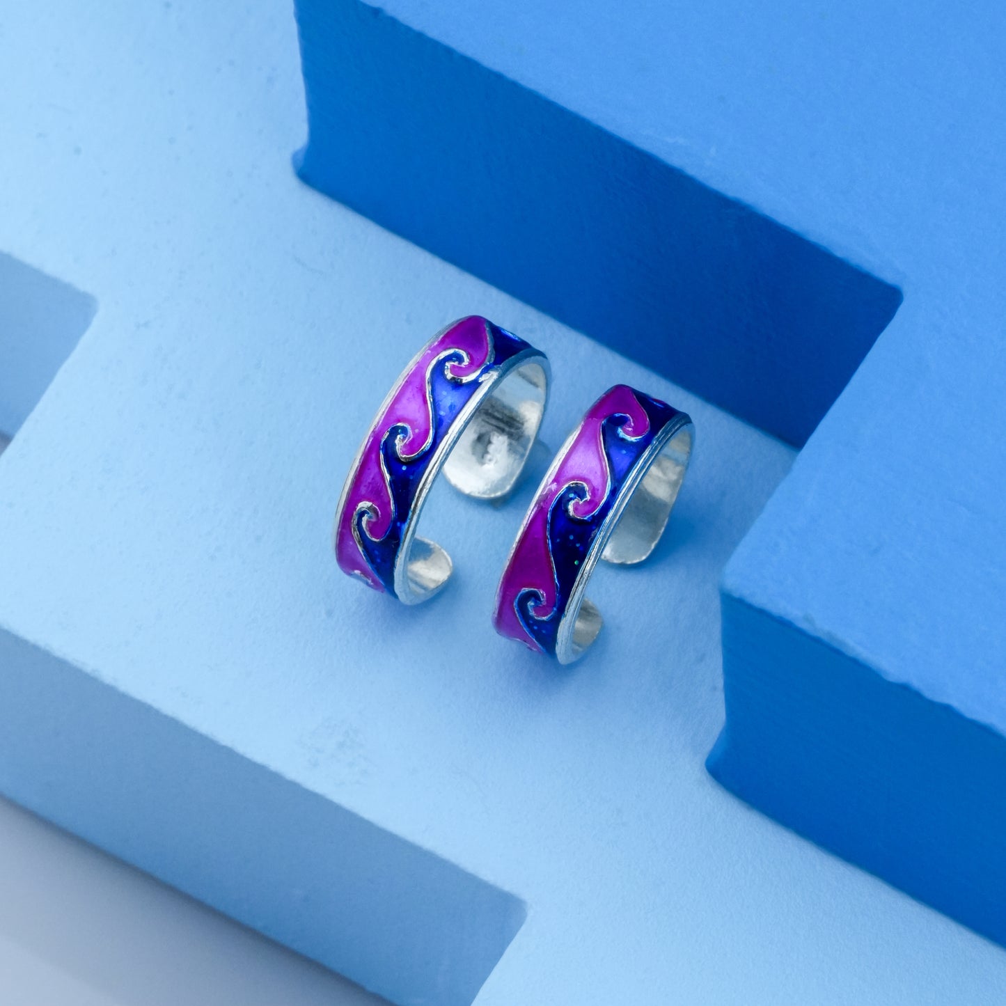 Blueberry Swirl Toe Rings