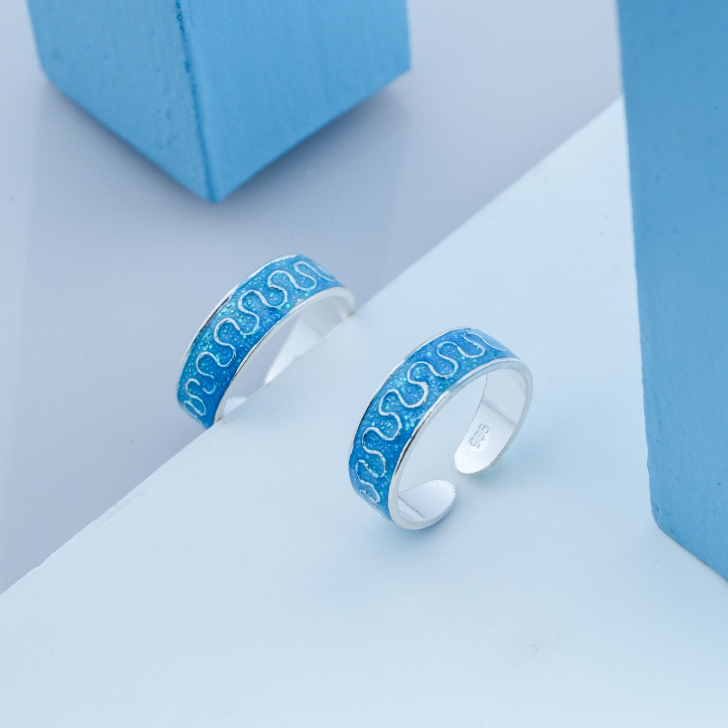 Blue Lagoon Toe Rings