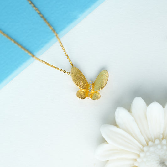 Butterfly Glow Gold Plated Pendant