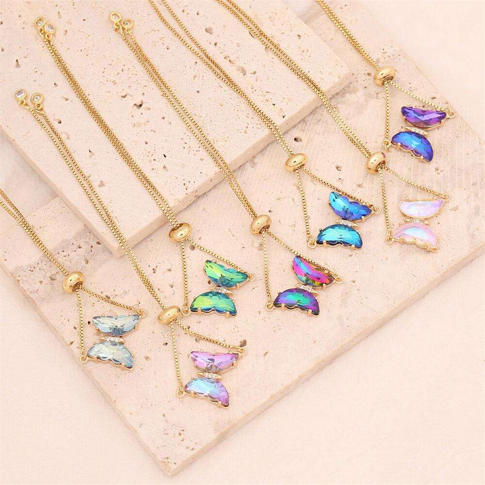Iridescent Glass Butterfly Bracelet Yiwu Deshang Jewelry Co., Ltd.