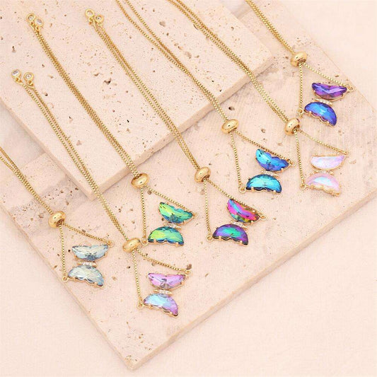 Iridescent Glass Butterfly Bracelet Yiwu Deshang Jewelry Co., Ltd.