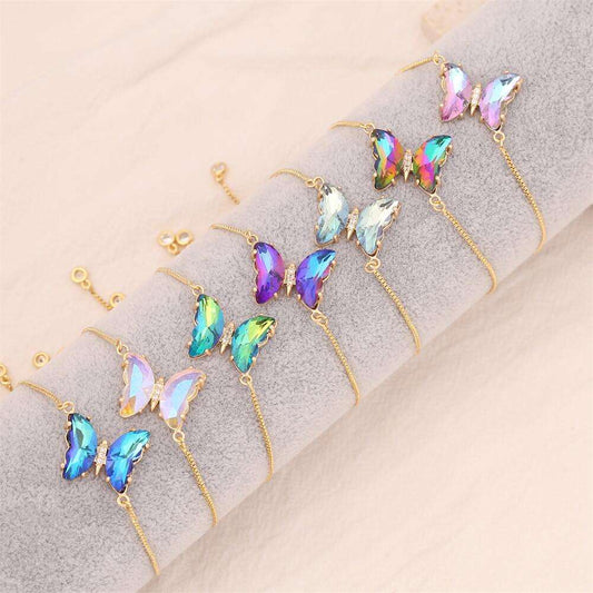 Iridescent Glass Butterfly Bracelet Yiwu Deshang Jewelry Co., Ltd.