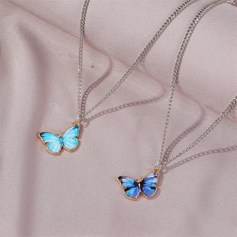 Korean Butterfly Gradient Necklace for Women go by Yiwu Nessa Fashion Jewelry Co., Ltd.