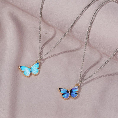 Korean Butterfly Gradient Necklace for Women go by Yiwu Nessa Fashion Jewelry Co., Ltd.