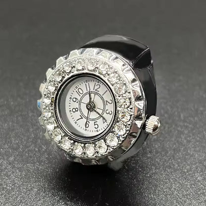Noir Bling Ring Watch Silvish