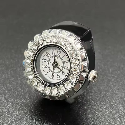 Noir Bling Ring Watch Silvish