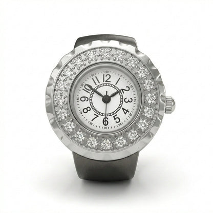 Noir Bling Ring Watch Silvish