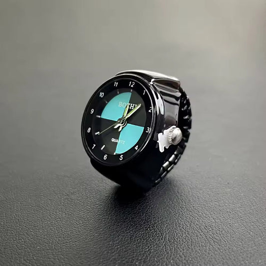Nova Blue Ring Watch Openable Silvish