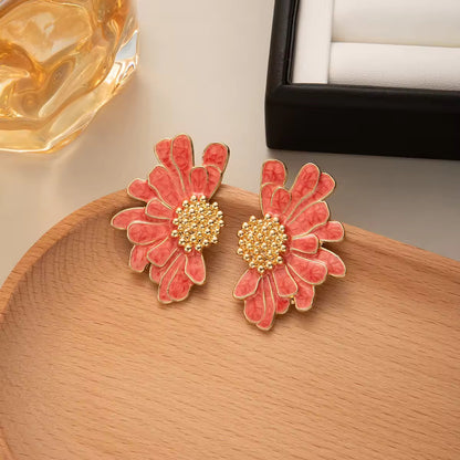 Exaggerated Layered Daisy Flower Earrings for Women Yiwu Baochai E-Commerce Firm