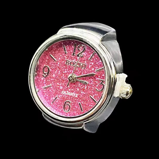 Pink Stardust Ring Watch Silvish