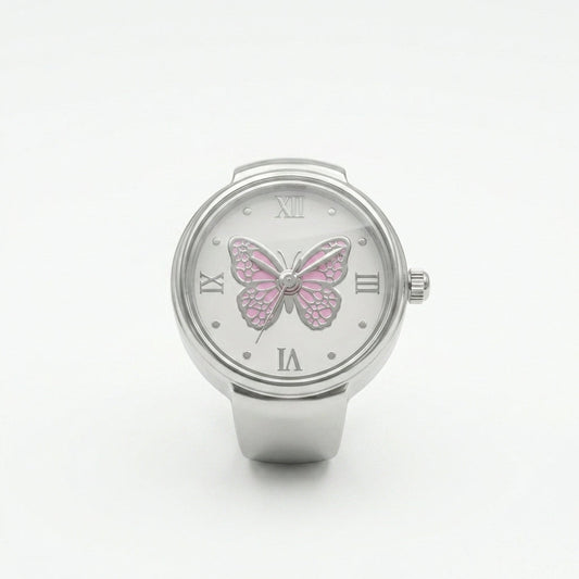 Pink Aura Ring Watch Silvish