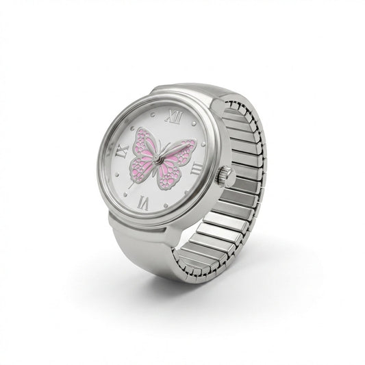 Pink Aura Ring Watch Silvish