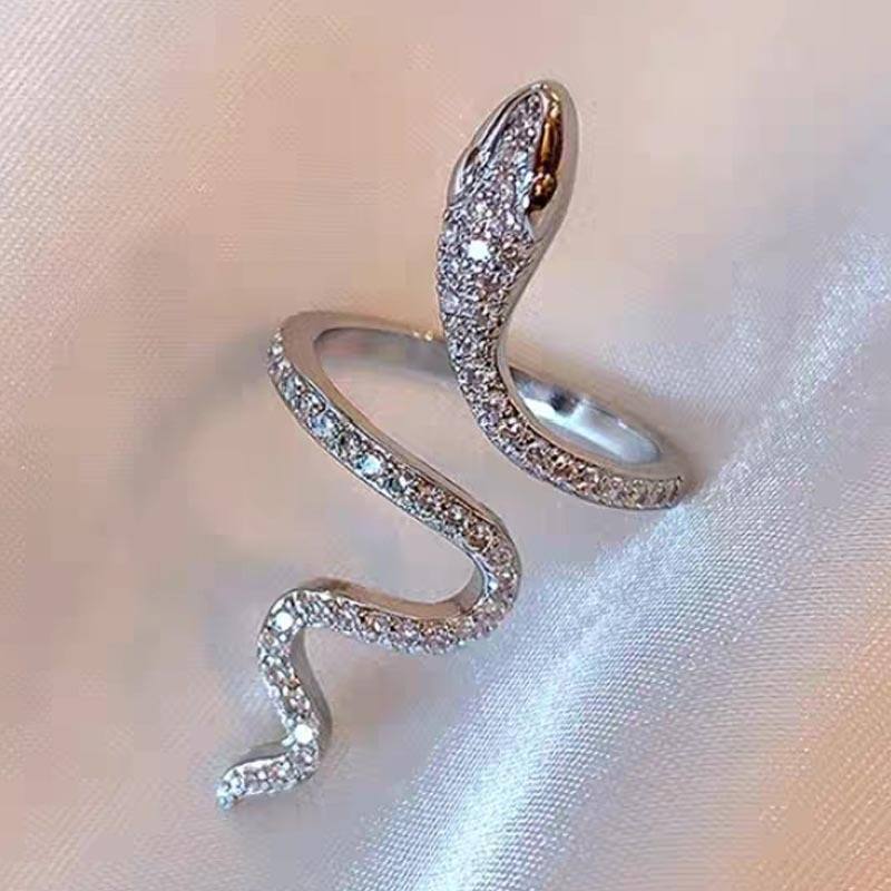 Zircon Wrapped Snake Ring