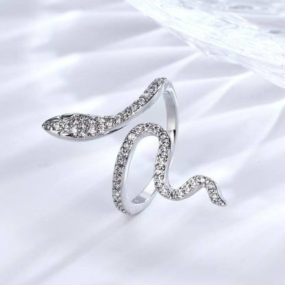 Zircon Wrapped Snake Ring