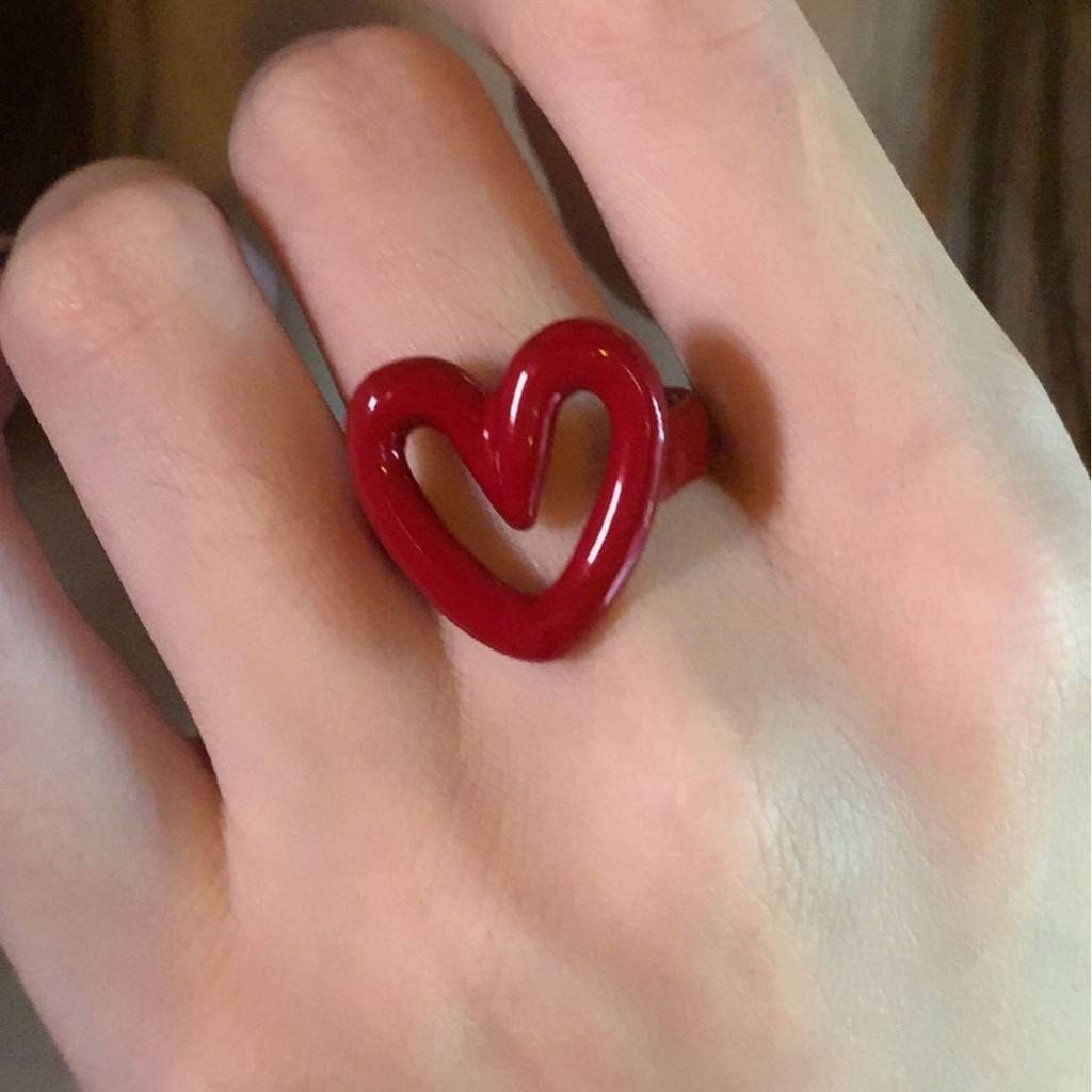 Scarlet Love Open Heart Statement Ring