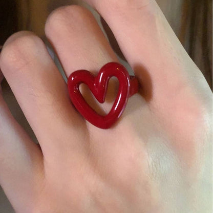 Scarlet Love Open Heart Statement Ring