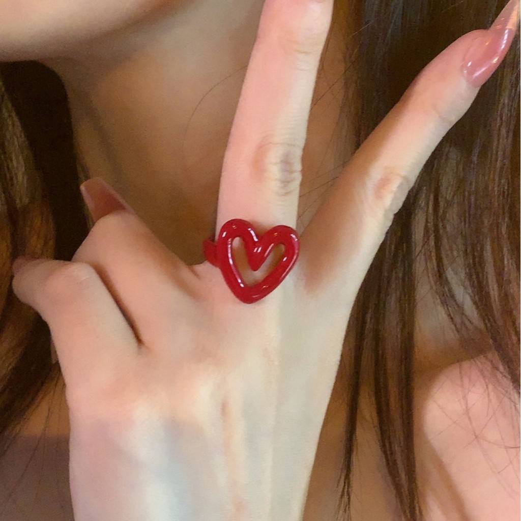 Scarlet Love Open Heart Statement Ring
