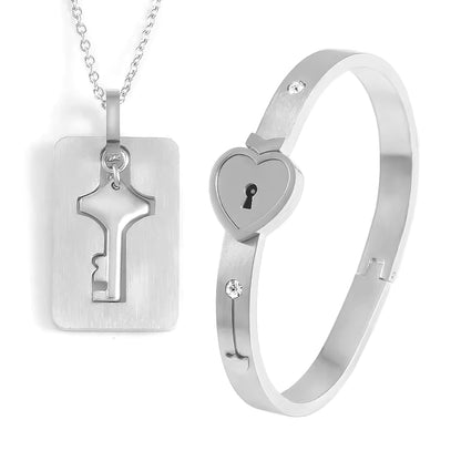 Couple Lock & Key Jewelry Set for Women & Men