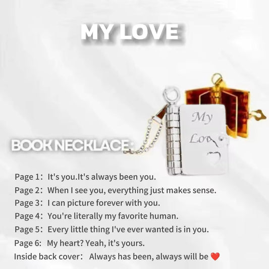 To My Love Engraved Book Locket Necklace
