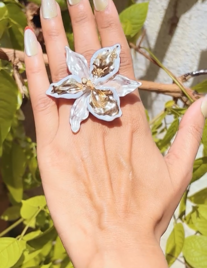 Oversized Floral Statement Ring Hunan Haoyi
